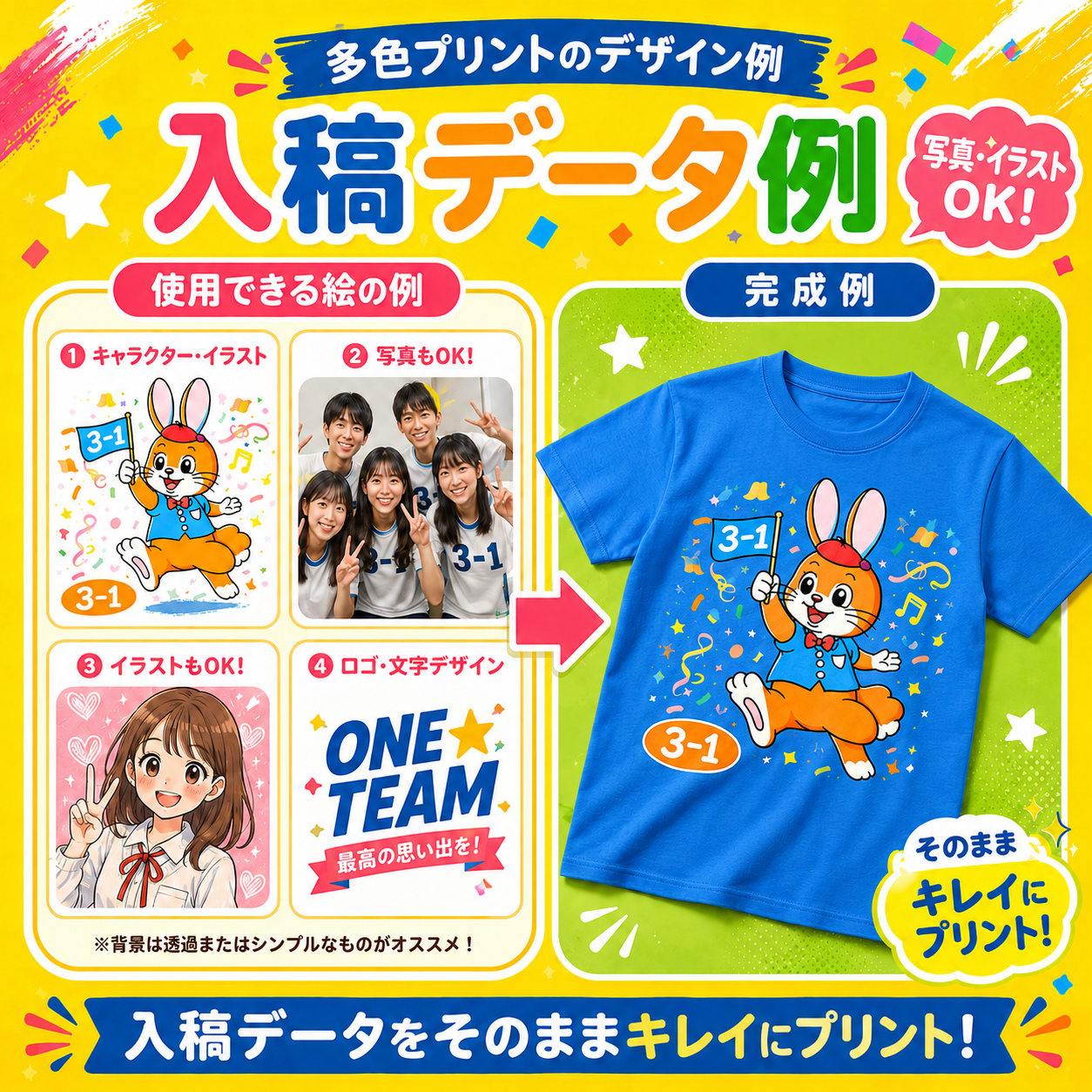 多色プリントの完成イメージ